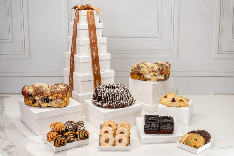 Shavuot Grand Indulgence Signature White Speckled Gourmet Bakery Tower - Swerseys