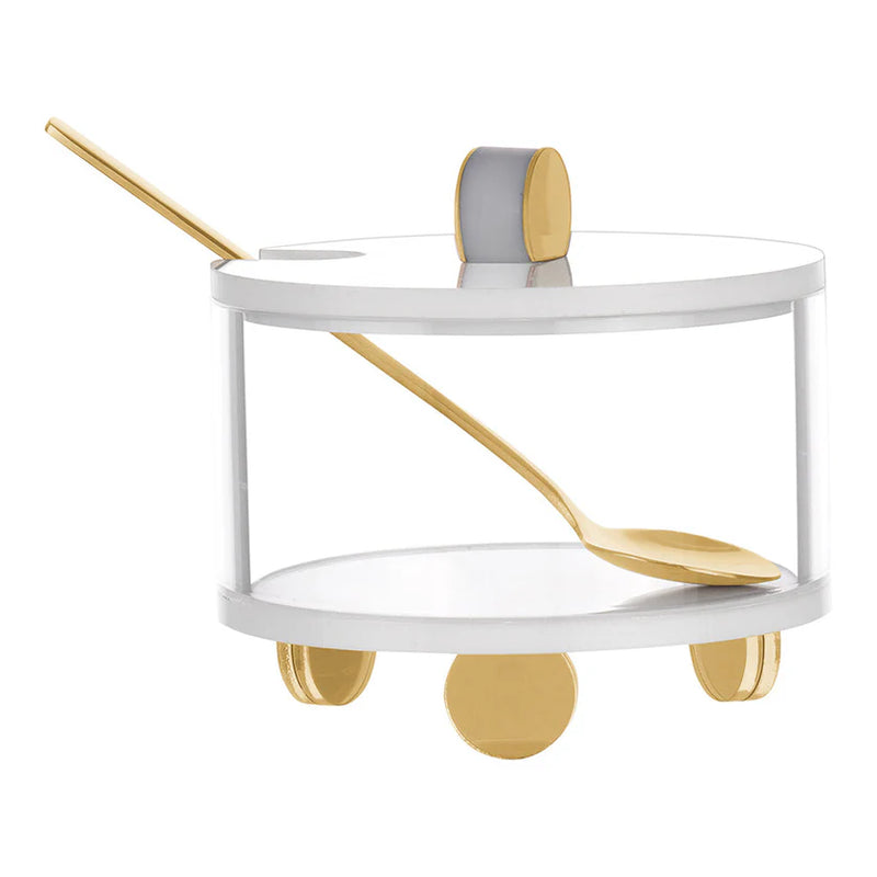 Rosh Hashanah Honey Dish with Gold Spoon 3