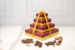 Premier 8 Tier Gold and Burgundy Chocolate Tower - Swerseys Chocolate