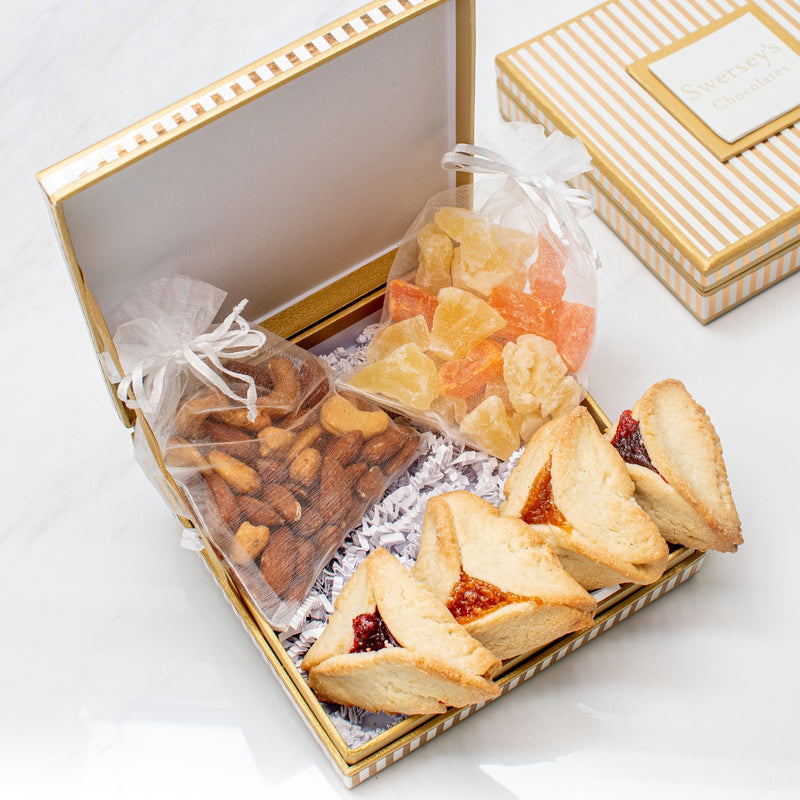 Purim Elegant Assorted Trio of Treats Gift Box - Swerseys