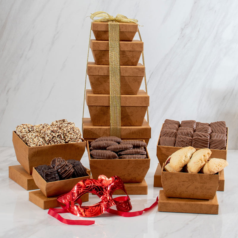 Purim Mishloach Manot Chocolate & Cookie 5-Tier Gift Tower - Swerseys