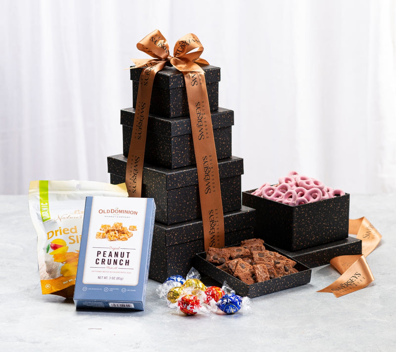 Splendid Deluxe Black Speckled Gift Tower - Swerseys Chocolate