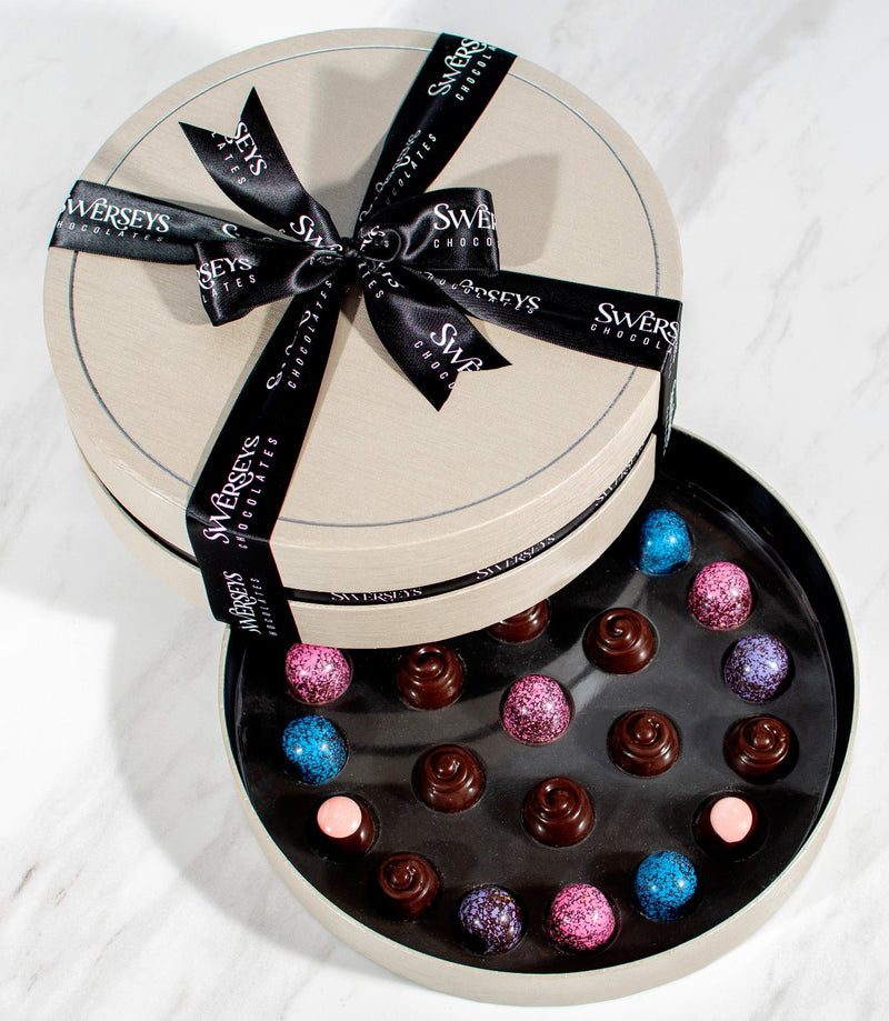 Swerseys Elegant Silver Gourmet Truffle Assortment Gift Box