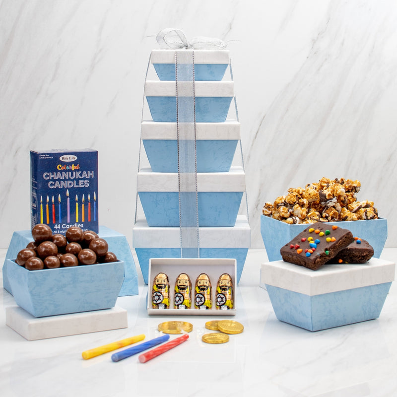 Marvelous Hanukkah Gourmet Chocolate Snack Tower - Swerseys