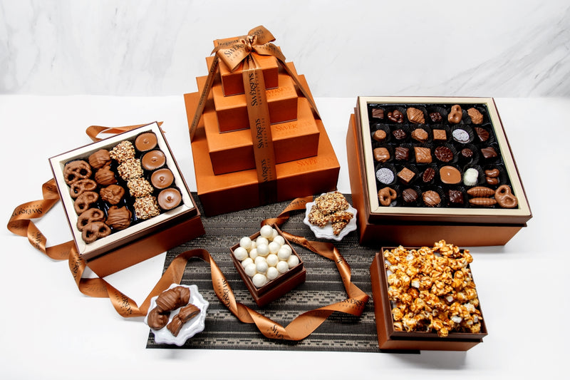 Swerseys Designer 4 Tier Tan Chocolate Gift Tower 