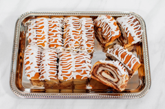 Swerseys Purim Cinnamon Buns on a Silver Gift Tray Included & Wine
