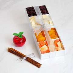 Rosh Hashanah Assorted Dried Fruit Gourmet Gift Box - Assorted Dried Fruit and Honey Sticks