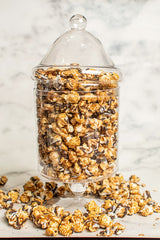 Swerseys Gourmet Chocolate Drizzled Caramel Popcorn with Keepsake Apothecary Bottle Gift Set