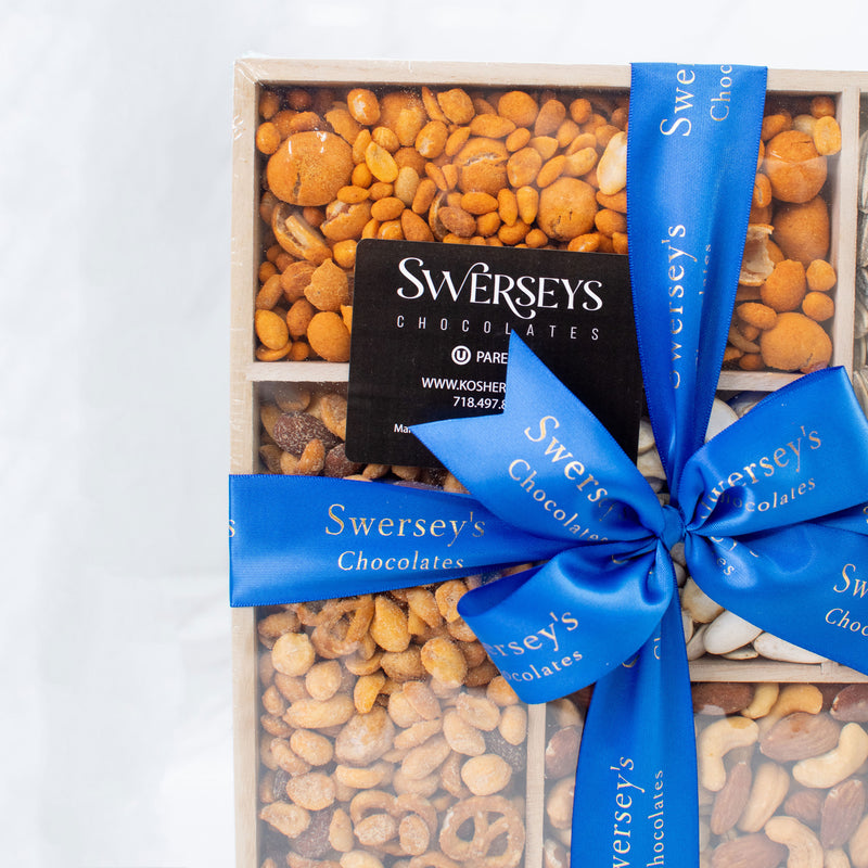 Hanukkah Assorted Elegance Nut & Seed Gourmet Wood Gift Tray