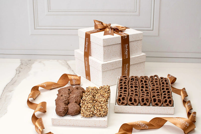 Swerseys Grand Indulgence Signature White Speckled Chocolate Gift Tower