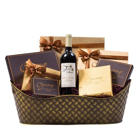 Hanukkah Executive Wine Chocolate Gift Basket