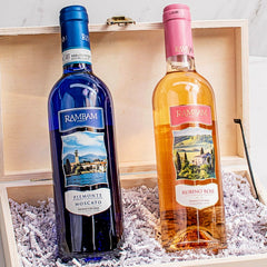 Happy Passover Moscato & Rosé Wood Keepsake Box Set 2 - Swerseys Chocolate