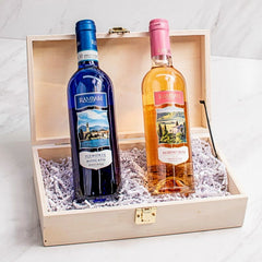 Happy Passover Wine & Matzo Wood Keepsake Gift Set 2 - Swerseys Chocolate